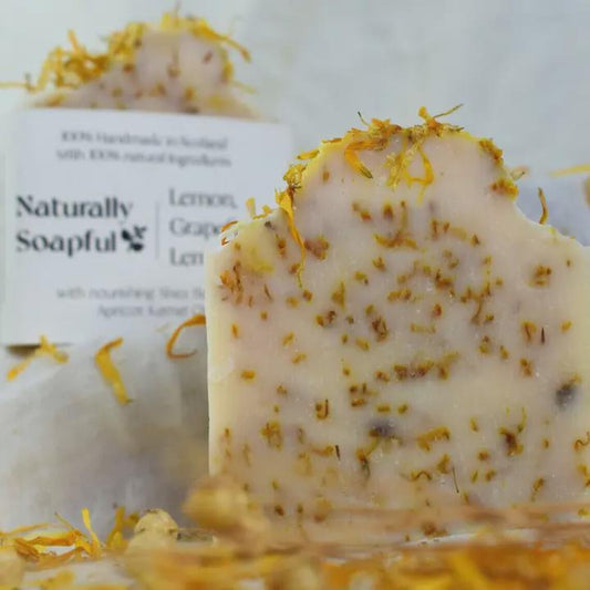 100% Natural Lemon, Grapefruit & Lemongrass Soap – Handmade Vegan Citrus Soap Bar – Moisturising Essential Oil Soap – Natural Skincare Gift
