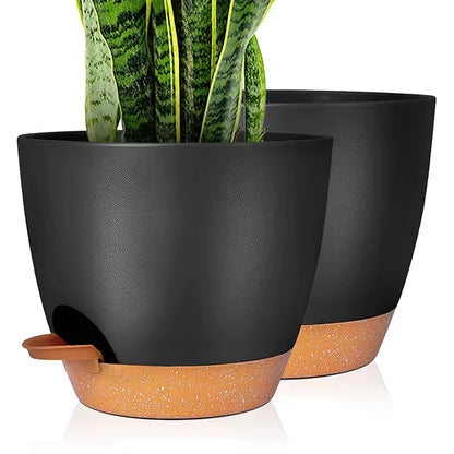 Garden Planters Self Watering Flower Pots – Indoor Plastic Automatic Plant Pot for Succulents & Seedlings