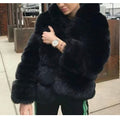Women’s Thick Warm Fluffy Hooded Faux Fur Coat – Long Sleeve Winter Jacket Outerwear