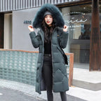 Women's Oversized Long Winter Parka – Hooded Quilted Windproof Jacket