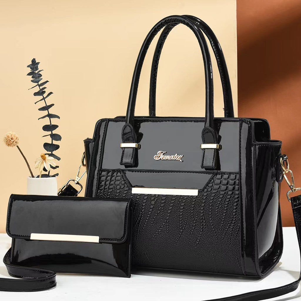 Women's Large Capacity PU Leather Handbag – Crocodile Pattern Shoulder & Crossbody Purse