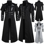 Men's Gothic Steampunk Hooded Jacket – Victorian Medieval Halloween Cosplay Costume