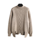 Women's Cable Knit 2-Piece Sweater Set – Turtleneck Relaxed Fit Winter Outfit