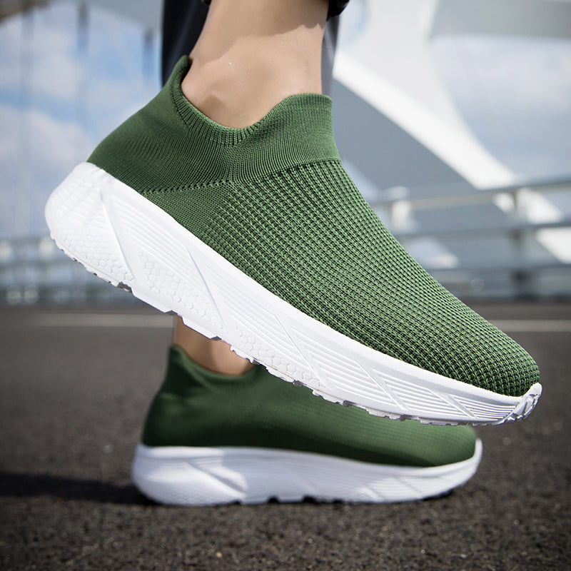 Men's Lightweight Slip-On Walking Shoes – Flexible Anti-Slip Platform Sneakers
