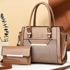 Women's Large Capacity PU Leather Handbag – Crocodile Pattern Shoulder & Crossbody Purse