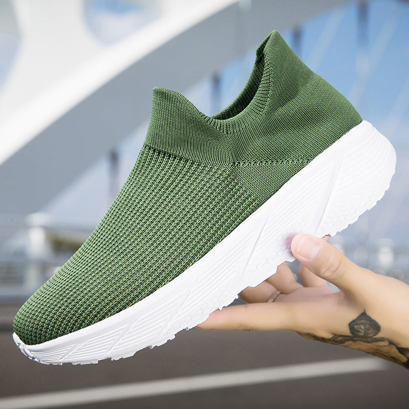 Men's Lightweight Slip-On Walking Shoes – Flexible Anti-Slip Platform Sneakers