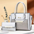 Women's Large Capacity PU Leather Handbag – Crocodile Pattern Shoulder & Crossbody Purse
