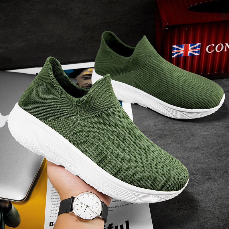 Men's Lightweight Slip-On Walking Shoes – Flexible Anti-Slip Platform Sneakers