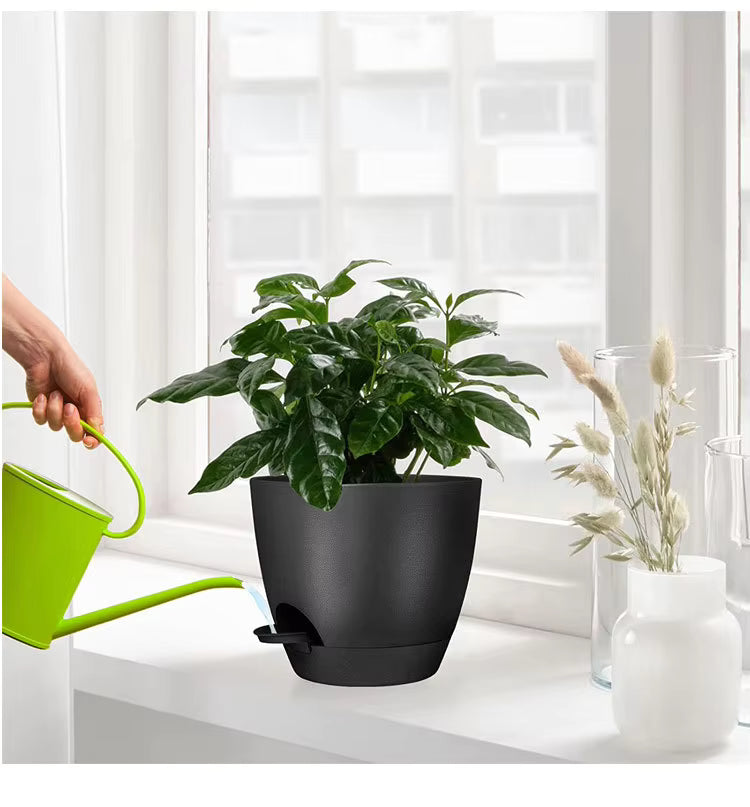 Garden Planters Self Watering Flower Pots – Indoor Plastic Automatic Plant Pot for Succulents & Seedlings