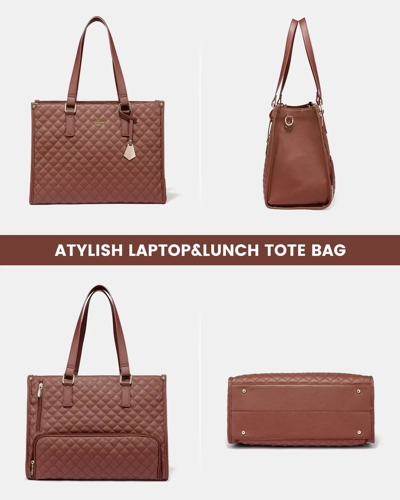 2pcs Ladies Shoulder Bags Lunch Box Daily School Business Waterproof Women Laptop Handbags With Insulated Cooler Bag