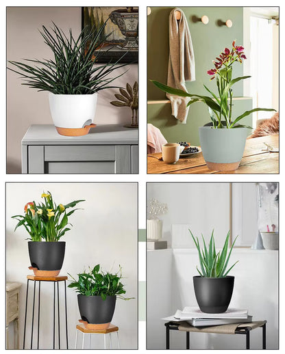 Garden Planters Self Watering Flower Pots – Indoor Plastic Automatic Plant Pot for Succulents & Seedlings