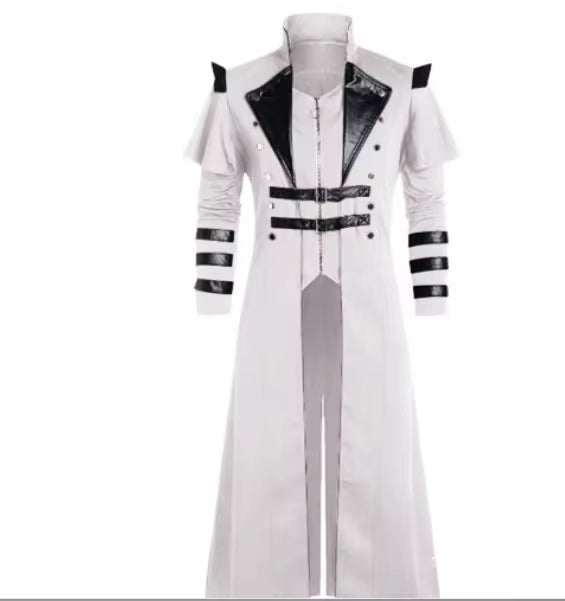 Men's Gothic Steampunk Hooded Jacket – Victorian Medieval Halloween Cosplay Costume