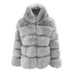 Women’s Thick Warm Fluffy Hooded Faux Fur Coat – Long Sleeve Winter Jacket Outerwear
