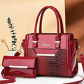 Women's Large Capacity PU Leather Handbag – Crocodile Pattern Shoulder & Crossbody Purse