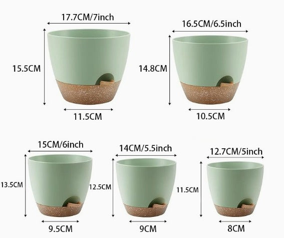 Garden Planters Self Watering Flower Pots – Indoor Plastic Automatic Plant Pot for Succulents & Seedlings