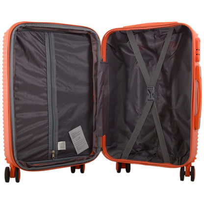 Set of 4 Hard Shell Trolley Suitcases – 4 Wheel 360° Spinner Lightweight Cabin & Travel Luggage Set
