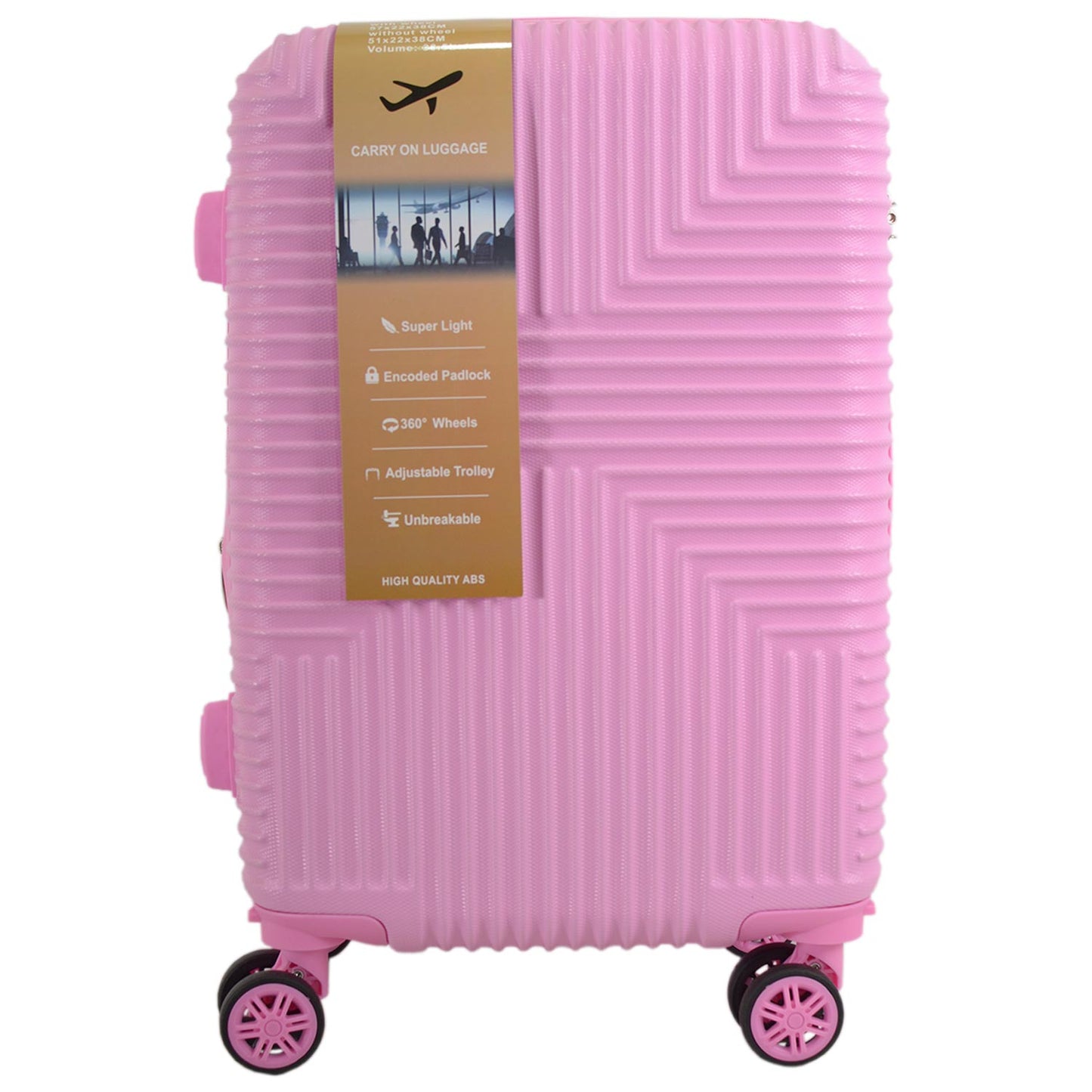 Set of 4 Hard Shell Trolley Suitcases – 4 Wheel 360° Spinner Lightweight Cabin & Travel Luggage Set