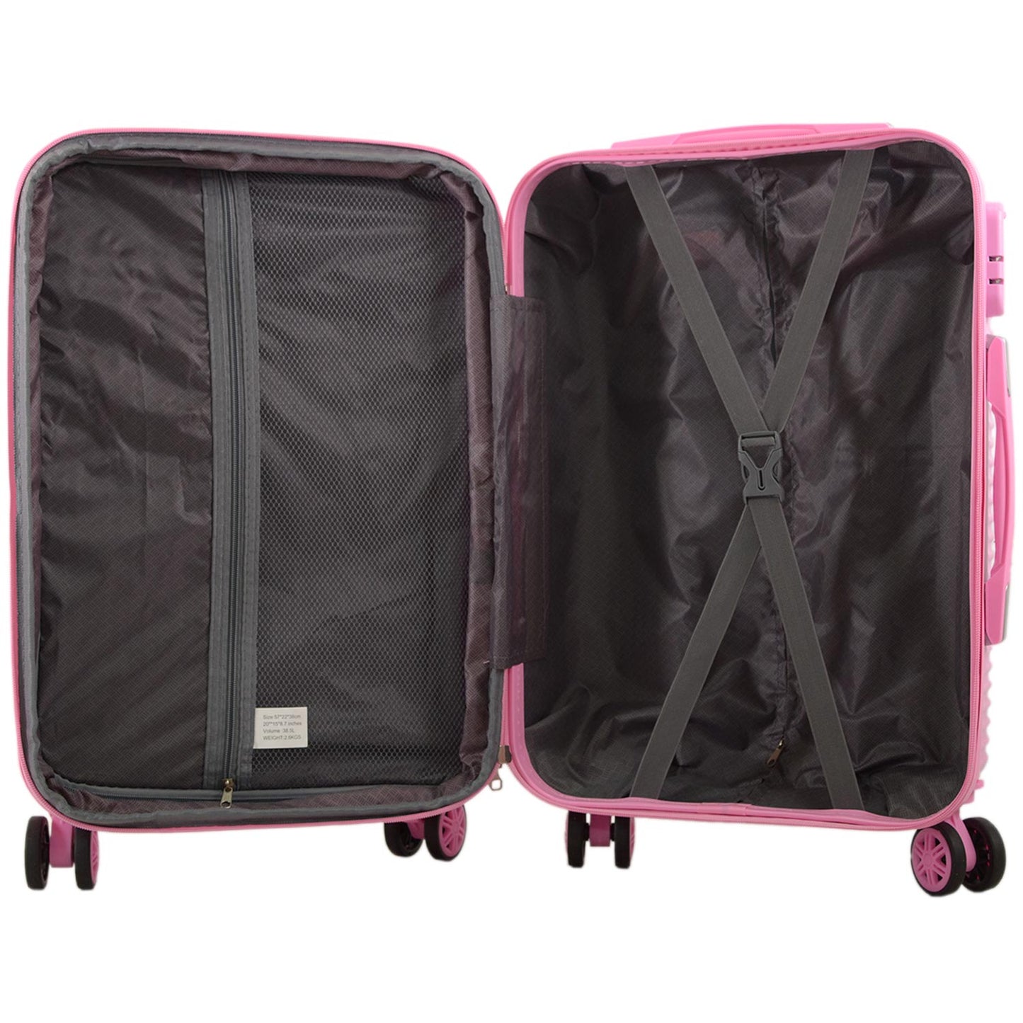 Set of 4 Hard Shell Trolley Suitcases – 4 Wheel 360° Spinner Lightweight Cabin & Travel Luggage Set