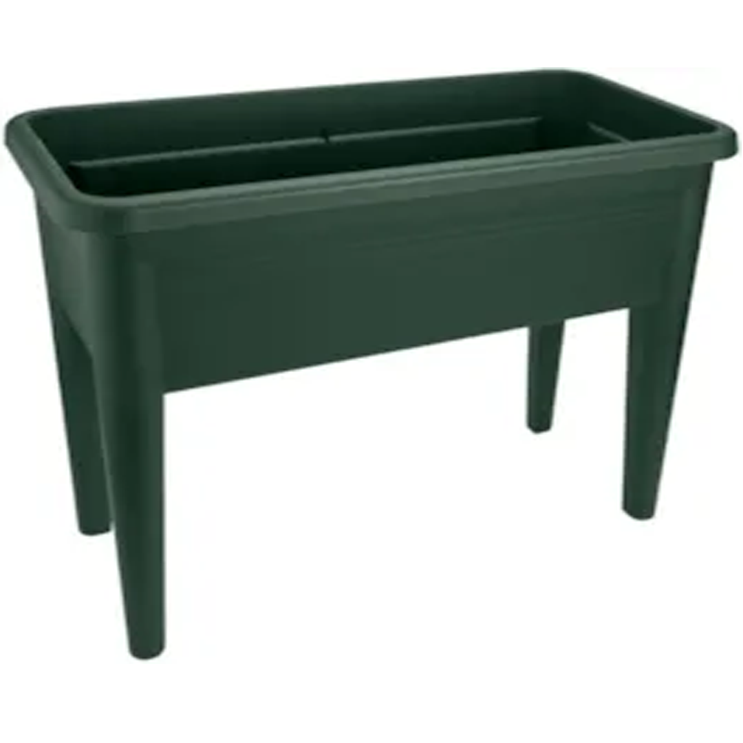 Elho Grow Table XXL Green & Black – Raised Plant Growing Table with Drainage System