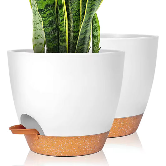 Garden Planters Self Watering Flower Pots – Indoor Plastic Automatic Plant Pot for Succulents & Seedlings