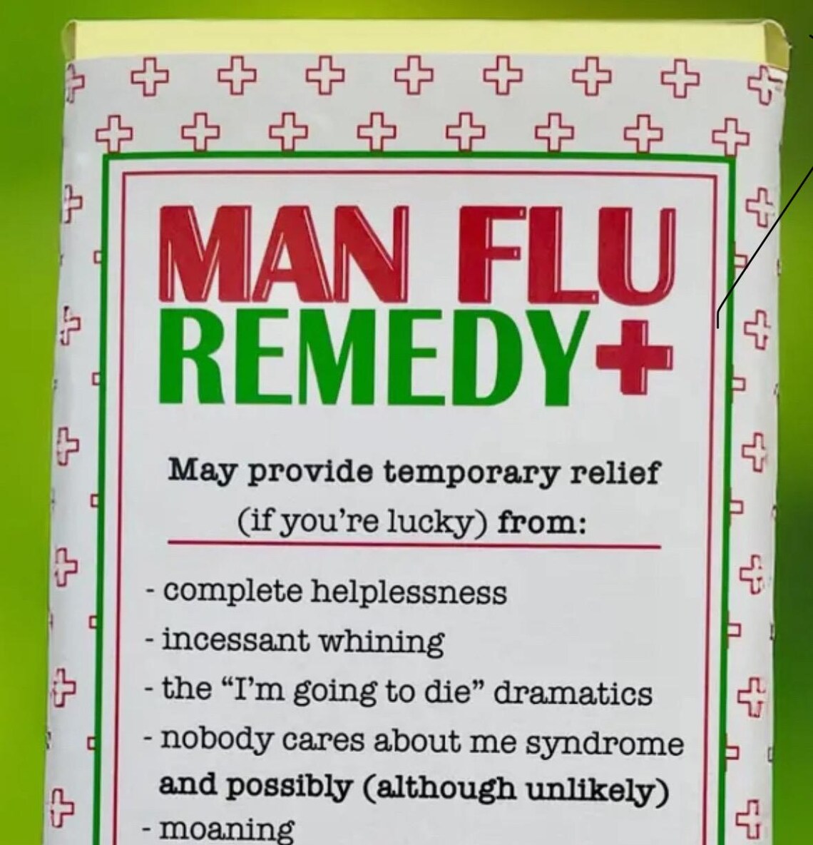 Man Flu Remedy Luxury Irish Milk Chocolate Bar – Funny Novelty Chocolate Gift for Men – Humorous Get Well Soon Chocolate – Luxury Milk Chocolate Gift