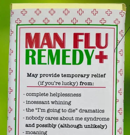 Man Flu Remedy Luxury Irish Milk Chocolate Bar – Funny Novelty Chocolate Gift for Men – Humorous Get Well Soon Chocolate – Luxury Milk Chocolate Gift