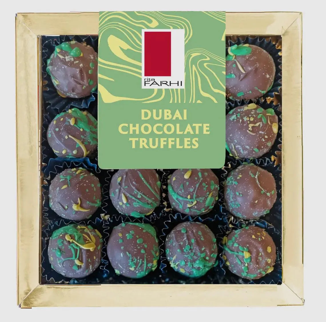 Dubai Chocolate Truffles Luxury Gift Box – Handmade Belgian Chocolate Truffles with Pistachio & Kunafa – Gourmet Middle Eastern Chocolate Gift (120g)