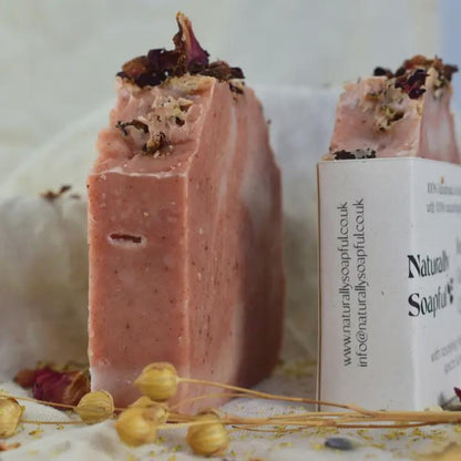 100% Natural Rose Geranium Soap Bar – Handmade Vegan Floral Soap – Moisturising Botanical Skincare Bar – Luxury Natural Soap Gift