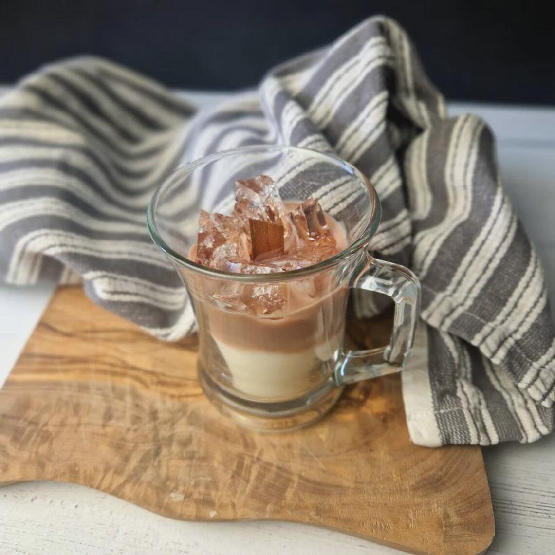 Iced Latte Coffee Scented Candle – Handmade Soy Wax Coffee Candle – Realistic Iced Coffee Dessert Candle – Luxury Home Fragrance Gift for Coffee Lovers