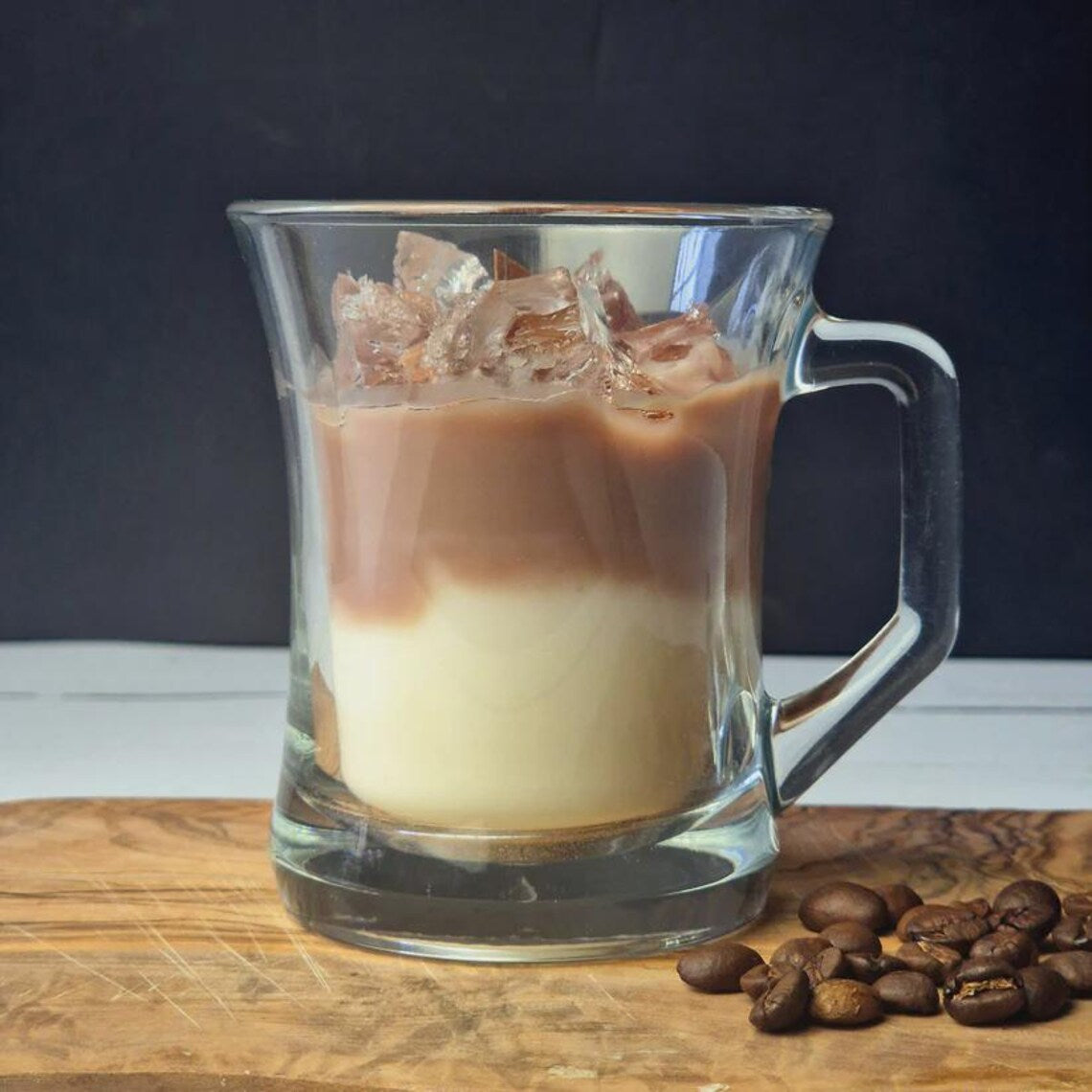 Iced Latte Coffee Scented Candle – Handmade Soy Wax Coffee Candle – Realistic Iced Coffee Dessert Candle – Luxury Home Fragrance Gift for Coffee Lovers