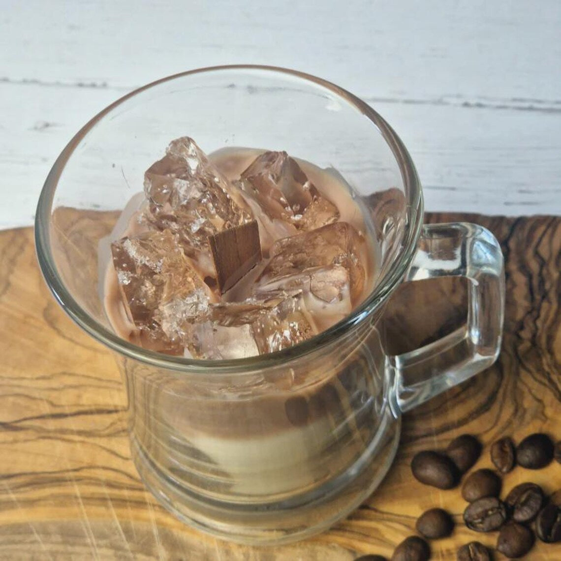 Iced Latte Coffee Scented Candle – Handmade Soy Wax Coffee Candle – Realistic Iced Coffee Dessert Candle – Luxury Home Fragrance Gift for Coffee Lovers
