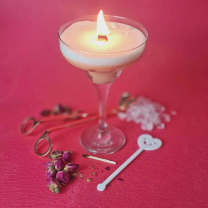Vegan Handmade Pornstar Martini Scented Candle – Luxury Soy Wax Cocktail Candle – Passionfruit, Vanilla & Lime Fragrance – Unique Gift for Cocktail Lovers