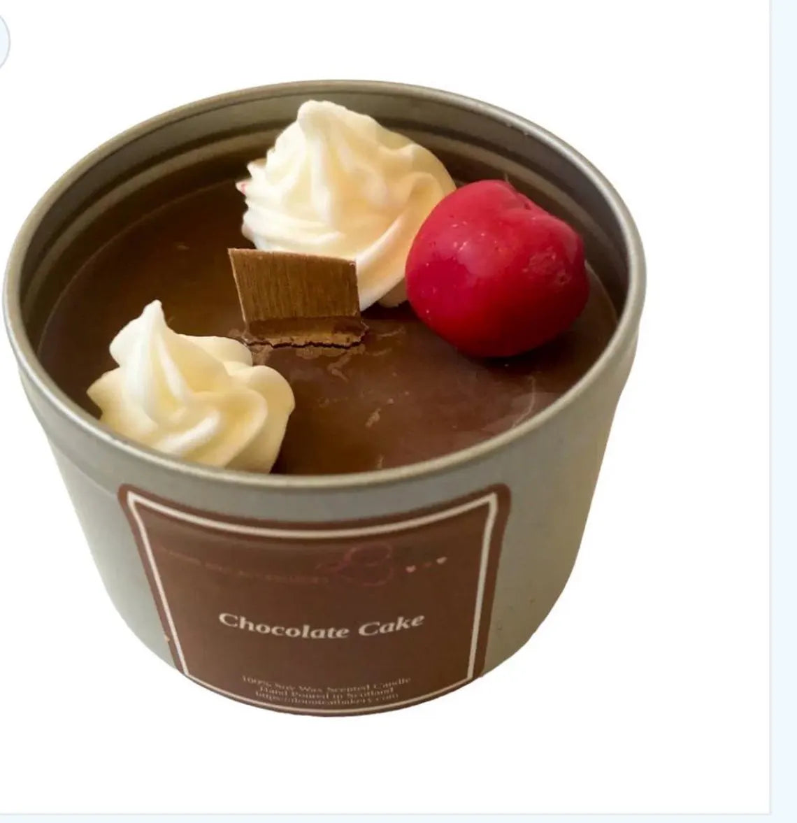 Chocolate Cake Scented Wood Wick Candle – Handmade Soy Wax Dessert Candle – Crackling Wooden Wick Home Fragrance – Sweet Bakery Candle Gift for Chocolate Lovers