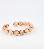 Copper Natural Citrine Crystal Bracelet – Handmade Citrine Gemstone Bracelet – Adjustable Copper Wire Wrapped Jewellery – Prosperity & Sunshine Crystal Gift for Her