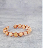 Copper Natural Citrine Crystal Bracelet – Handmade Citrine Gemstone Bracelet – Adjustable Copper Wire Wrapped Jewellery – Prosperity & Sunshine Crystal Gift for Her