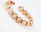 Copper Natural Citrine Crystal Bracelet – Handmade Citrine Gemstone Bracelet – Adjustable Copper Wire Wrapped Jewellery – Prosperity & Sunshine Crystal Gift for Her