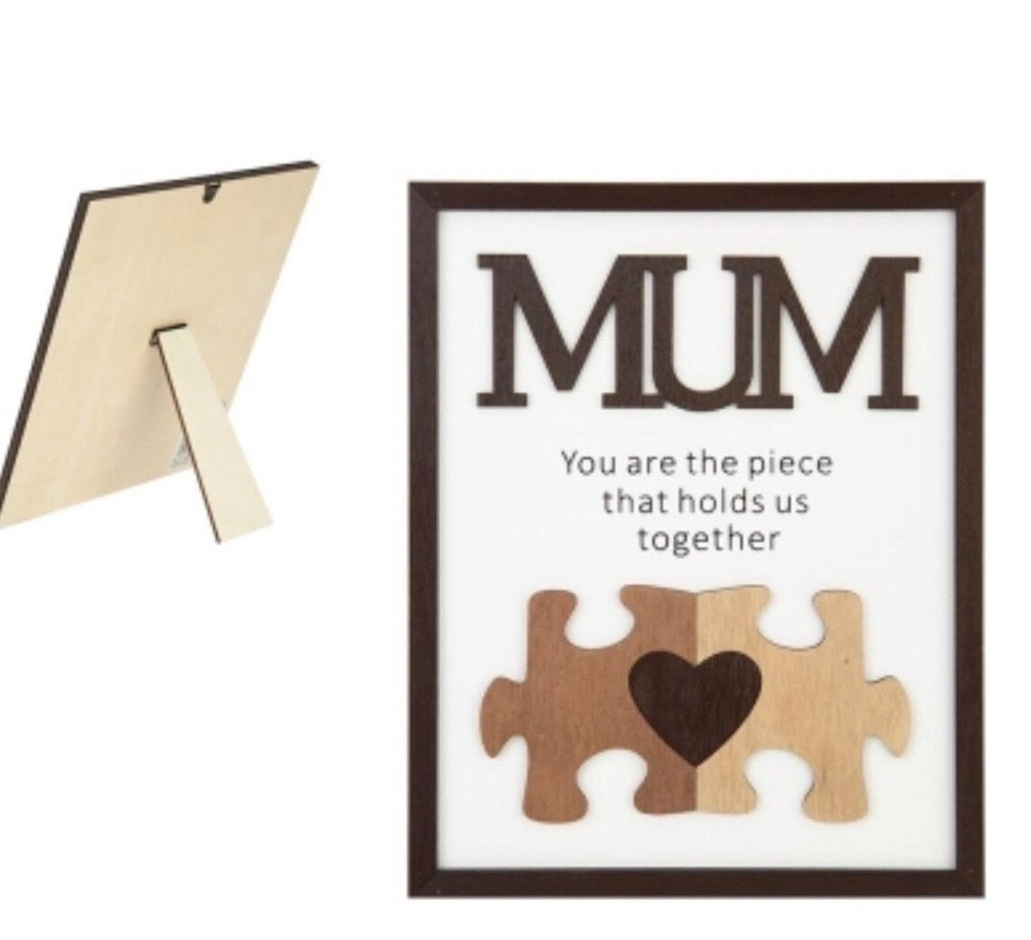 Best Mum Ever Missing Piece Jigsaw Plaque – Handmade Keepsake Gift for Mum – Puzzle Piece Ornament – Mother's Day, Birthday & Appreciation Gift