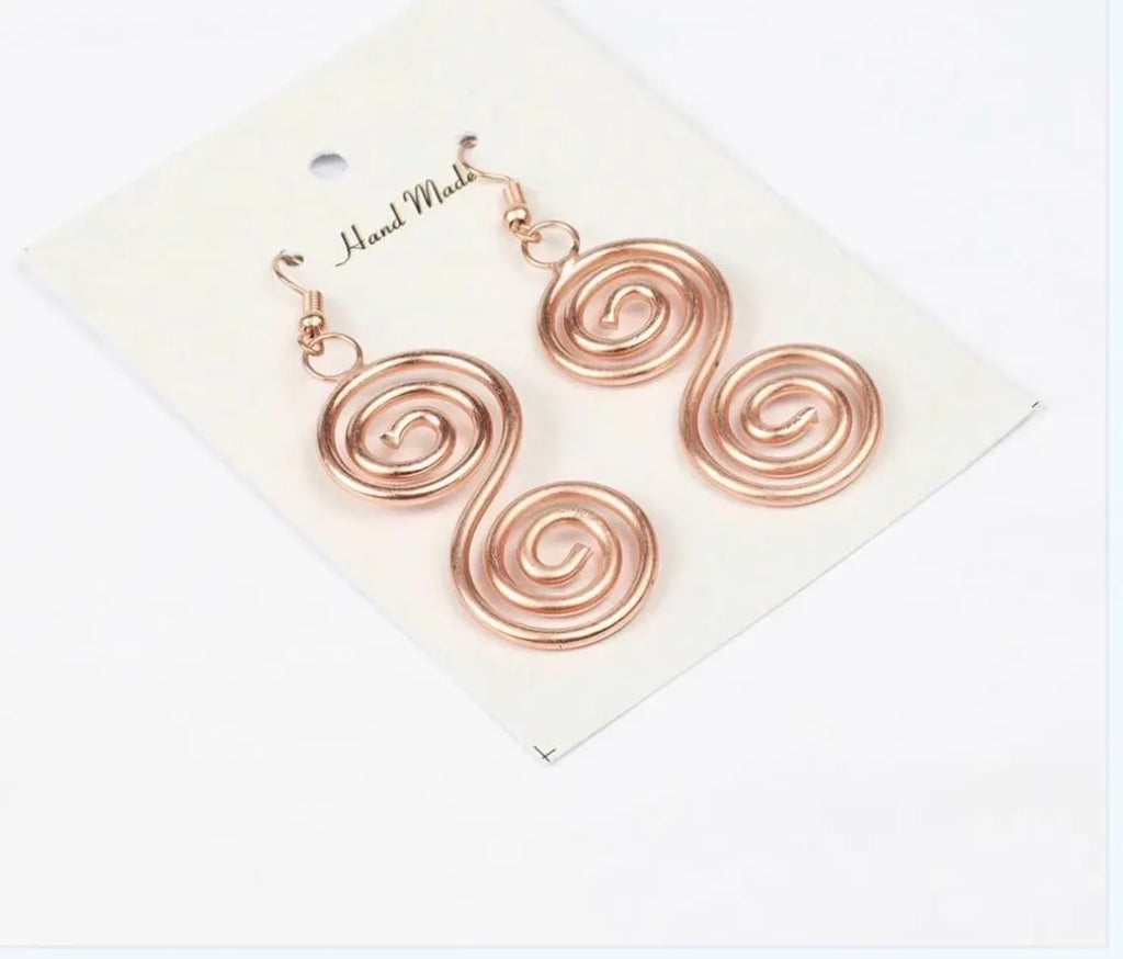 Handcrafted Copper Earrings – Artisan Copper Drop Earrings – Boho Statement Jewelry – Lightweight Handmade Earrings – Unique Gift for Women