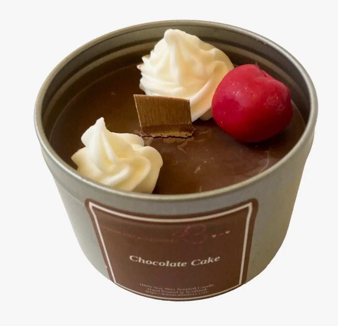 Chocolate Cake Scented Candle – Handmade Soy Wax Dessert Candle – Rich Chocolate Bakery Fragrance – Luxury Home Fragrance Gift for Chocolate Lovers