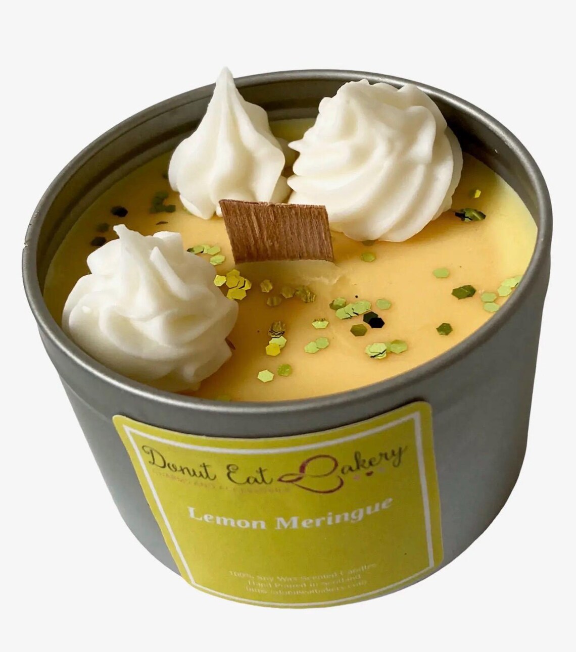 Lemon Meringue Scented Candle – Handmade Soy Wax Dessert Candle – Sweet Citrus Bakery Fragrance Candle – Luxury Home Décor Gift with Long Lasting Burn