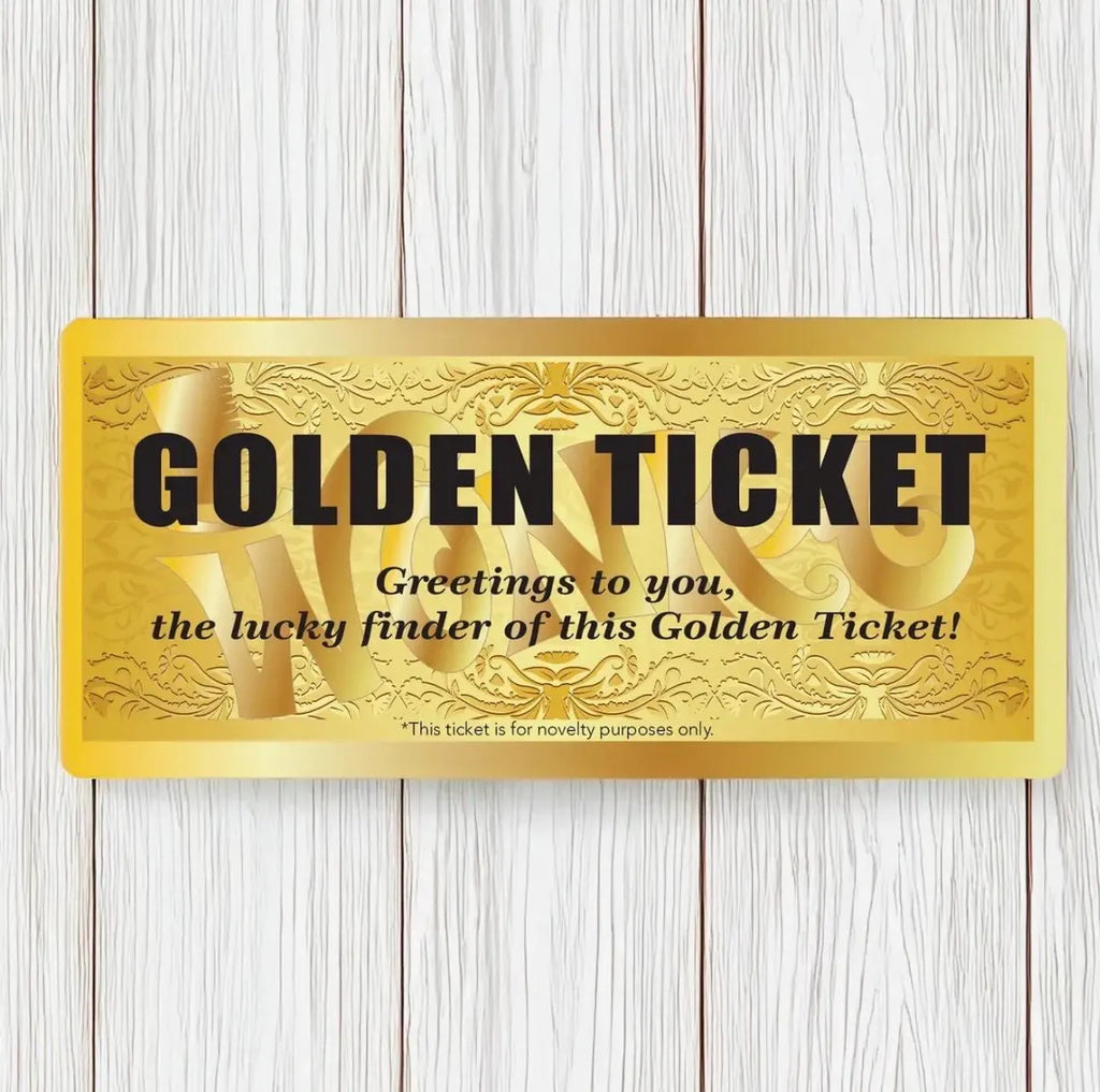 Willy Wonka Chocolate Bar with Golden Ticket – Handmade Belgian Milk Chocolate Gift – Novelty Chocolate Factory Inspired Treat – Unique Birthday & Party Gift (100g)
