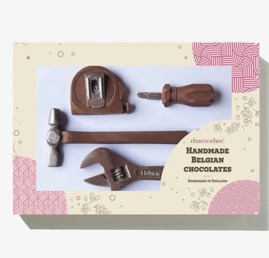 Belgian Chocolate Tool Kit Gift Set – Handmade Gourmet Chocolate Tools – Novelty Chocolate Gift Box for DIY Enthusiasts, Mechanics & Handymen – Artisan Belgian Chocolate