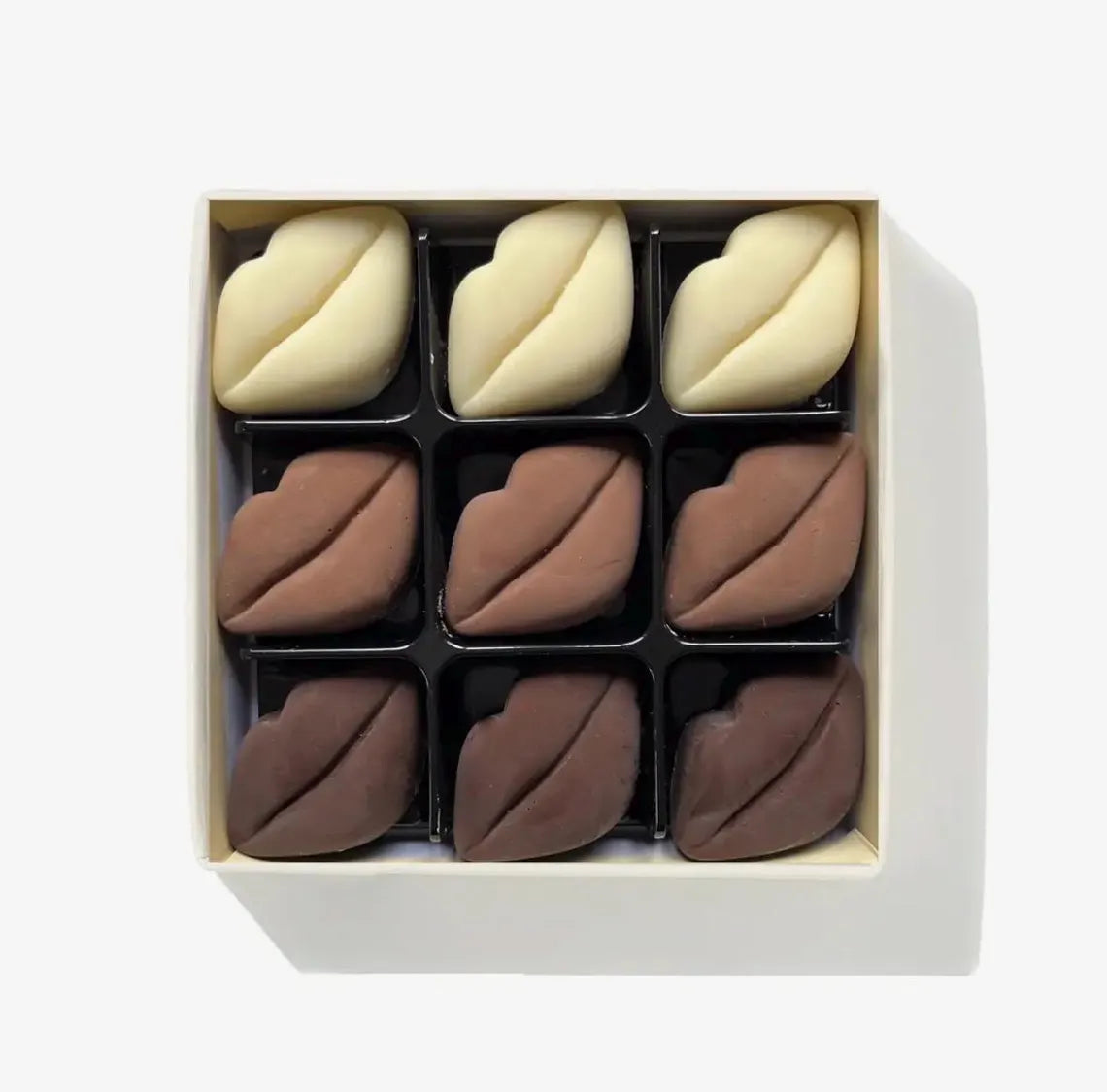 Assorted Belgian Chocolate Lips & Kisses Gift Box – Handmade Gourmet Chocolate Lips – Romantic Chocolate Gift for Valentine’s Day, Anniversaries & Special Occasions (65g)