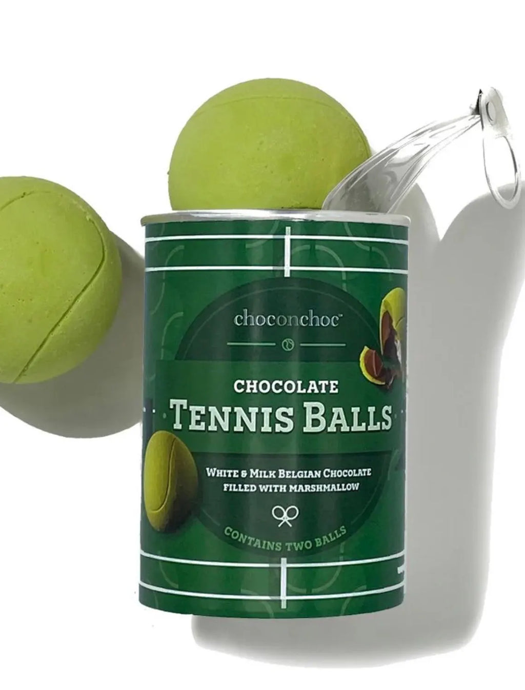 Belgian Chocolate Tennis Balls Gift Box – Handmade Gourmet Chocolate Sports Gift – Novelty Tennis-Themed Chocolate Treat – Perfect Gift for Tennis Players & Fans (65g)