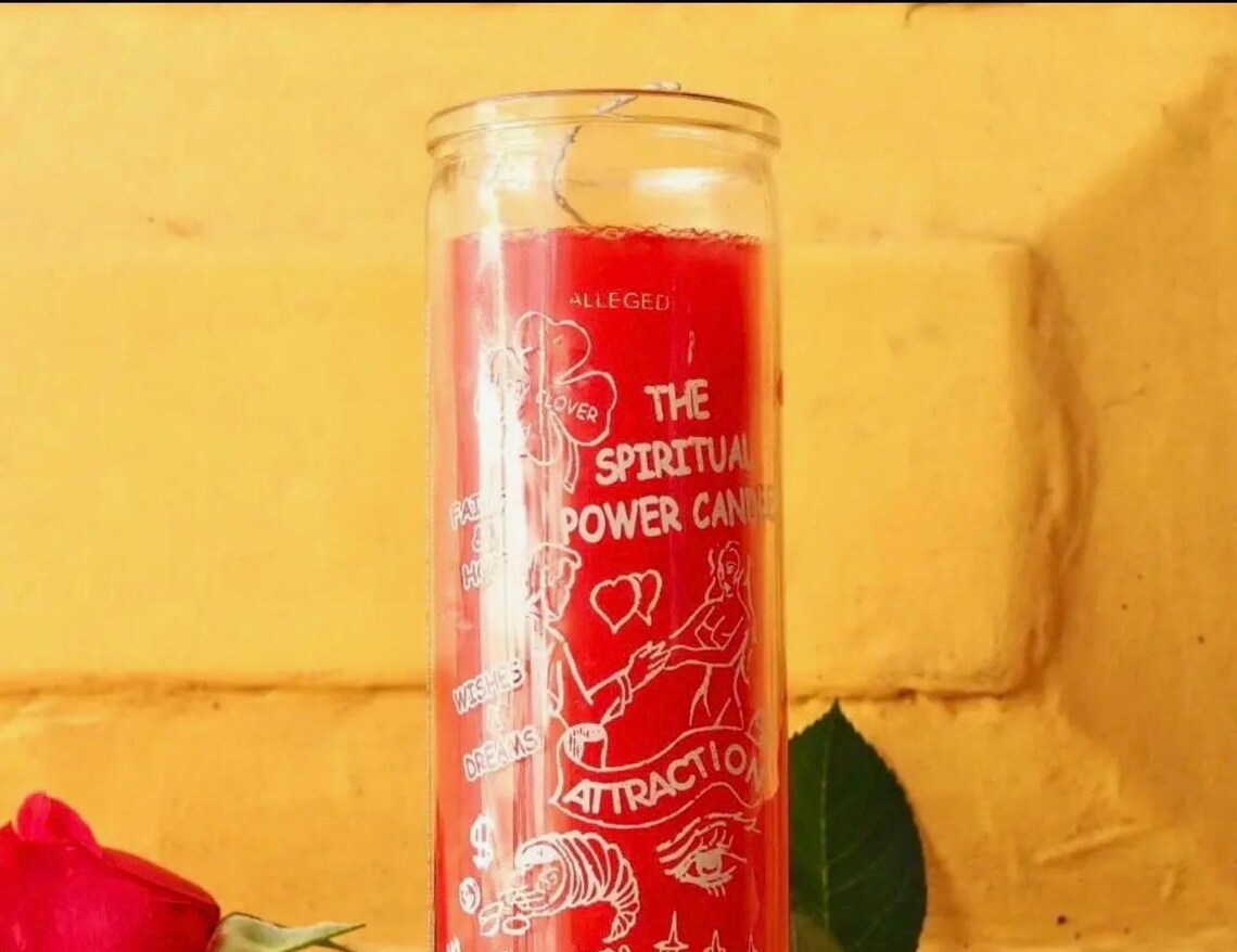 Attraction Prayer 7 Day Candle – Manifest Love, Luck & Positive Energy – Long Burning Spiritual Candle for Meditation, Intentions & Manifestation Rituals